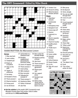 The GNY Crossword | Edited by Mike Shenk