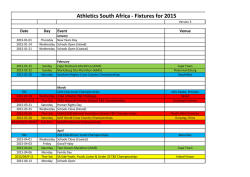 Athletics South Africa - Fixtures for 2015