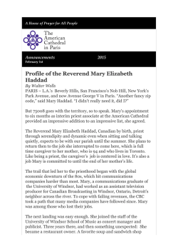 Profile of the Reverend Mary Elizabeth Haddad
