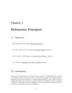 Boltzmann Transport - UCSD Department of Physics