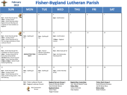 Current Calendar - Bygland Lutheran Church