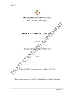 foreign investment agreement - Ministry of Economic Development