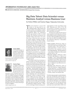 Big Data Talent: Data Scientist versus Business Analyst versus
