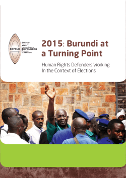 2015: Burundi at a Turning Point