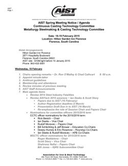 AIST Spring Meeting Notice / Agenda Continuous Casting