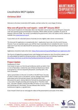 Lincolnshire MCP Update - Lincolnshire Heritage Forum