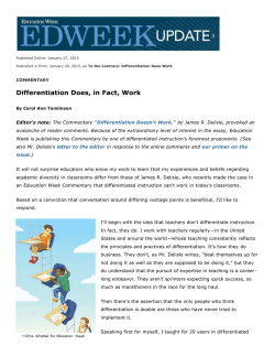 Differentiation Does, in Fact, Work