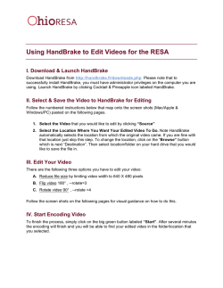 Using HandBrake to Edit Videos for the RESA