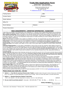 Trade Site Application Form