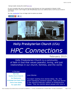 Newsletter - Holly Presbyterian Church