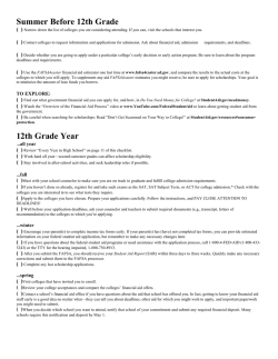 College 12th Grade Checklist