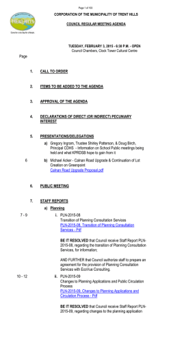 Council Meeting Agenda - February 3, 2015