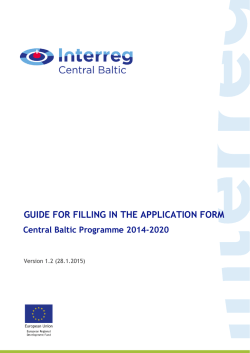 Guide for filling in the Application form version 1.2