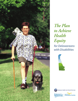 The Plan to Achieve Health Equity for Delawareans with Disabilities