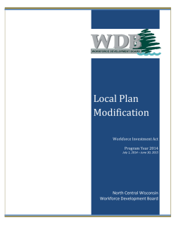 Local Plan Modification - North Central Wisconsin Workforce