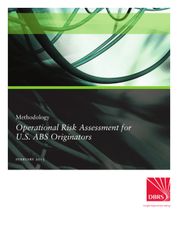 Operational Risk Assessment for U.S. ABS Originators