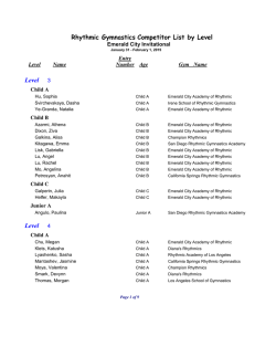 competitor list by level and age - Emerald City Rhythmics Invitational
