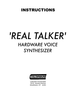 Real Talker Manual - TRS-80 Color Computer Archive