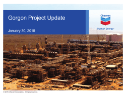 Gorgon Project Update Selected Images, January 30, 2015