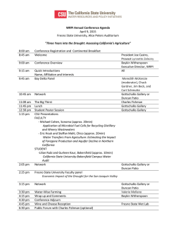 WRPI Annual Conference Agenda April 9, 2015 Fresno State