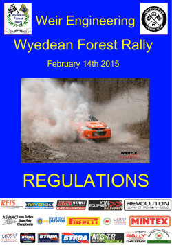 REGULATIONS - Wyedean Forest Rally
