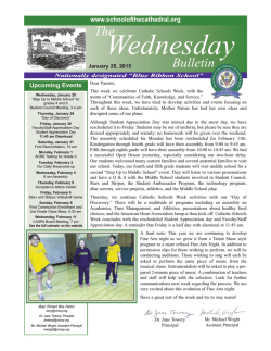Weekly Bulletin - School of the Cathedral Mary Our Queen