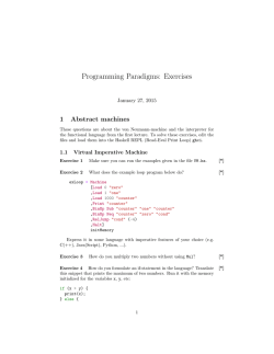 Programming Paradigms: Exercises