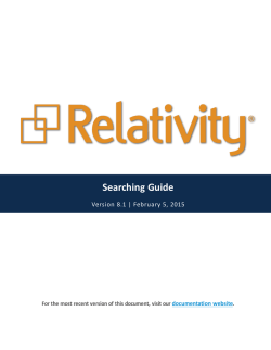Relativity Searching Guide - 8.1