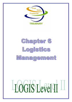 Chapter 006 Logistics Management - Free State Department of Health