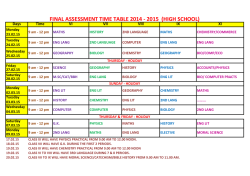 Final Assessment Time Table - Don Bosco High School, Liluah
