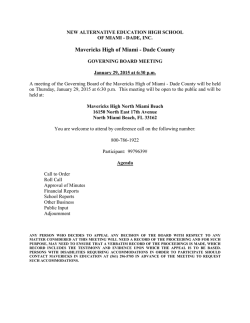 Notice of Miami-Dade Meeting 1.29.15