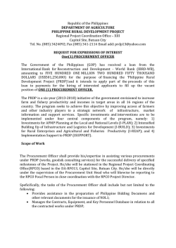 Procurement Officer - Philippine Rural Development Program