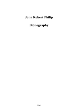 John Robert Philip Bibliography