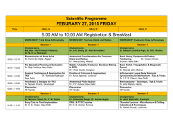 Scientific Program 27th Feb, 2015