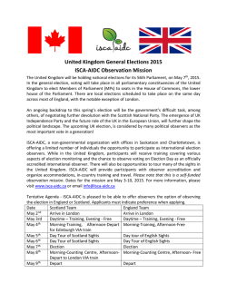 United Kingdom General Elections 2015 ISCA-AIDC - ISCA