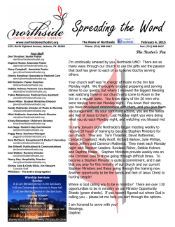Get Our Newest Newsletter (pdf) - Northside United Methodist Church