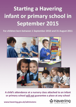 Starting a Havering infant or primary school (September 2015)