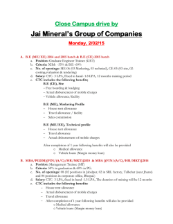 Close Campus drive by Jai Mineralrs Group of Companies Monday