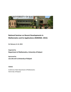 NSRDMA- 2015 - University of Kalyani