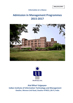 Admission in Management Programmes 2015-2017