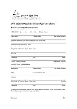 2015 Doctoral Dissertation Award Application Form