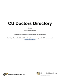Surgery - CU Doctors