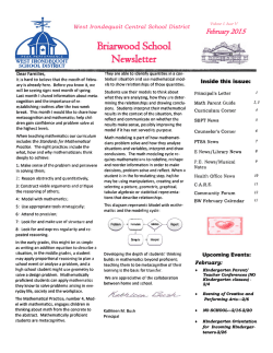 Briarwood Newsletter - West Irondequoit Central School District