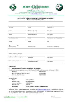 2015 Application Form Youth Football