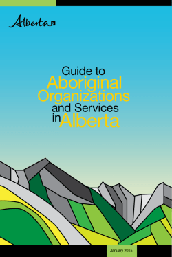 Guide to Aboriginal Organizations and Services in Alberta