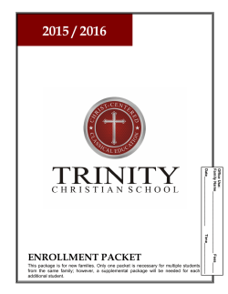 New Student Application - Trinity Christian School