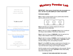 Mystery Powder Lab