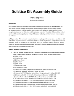 Solstice Tower Speaker Assembly Manual