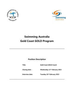 Gold Coast GOLD Coach - Position Description