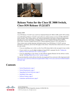 Release Notes for the Cisco IE 3000 Switch, Cisco IOS Release